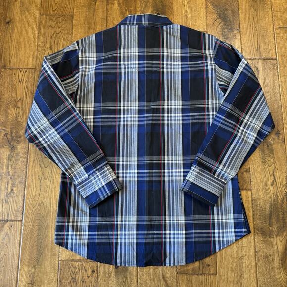 Wrangler Men Blue Black Plaid Pearl Snap Long Sleeve Button Up Western Shirt L - Picture 5 of 5